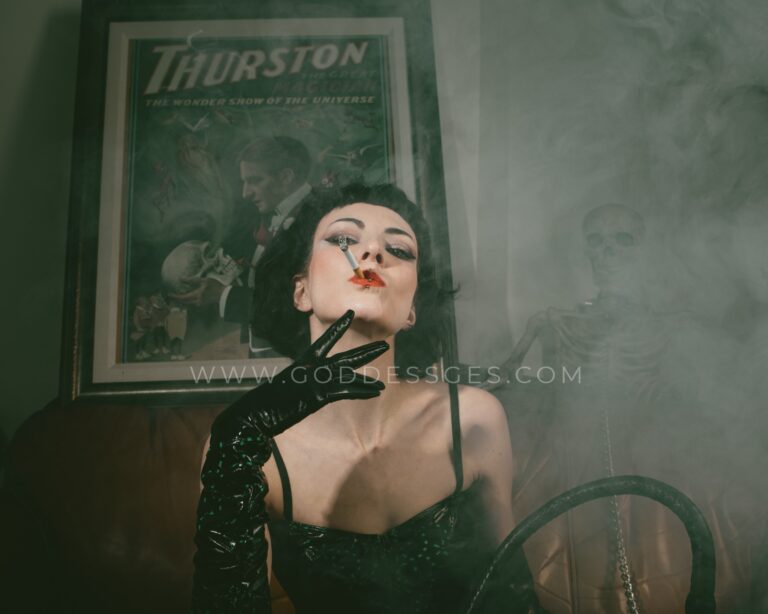 Red Lips Black Hair Goddess Ges Cinema Smoking Smoke Halloween